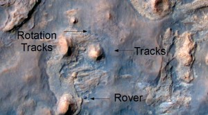 Rover on Mars from Orbit