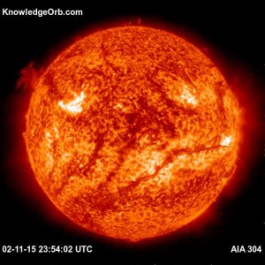 filament crossing he lower face of the sun.