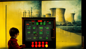 child operating nuclear plant